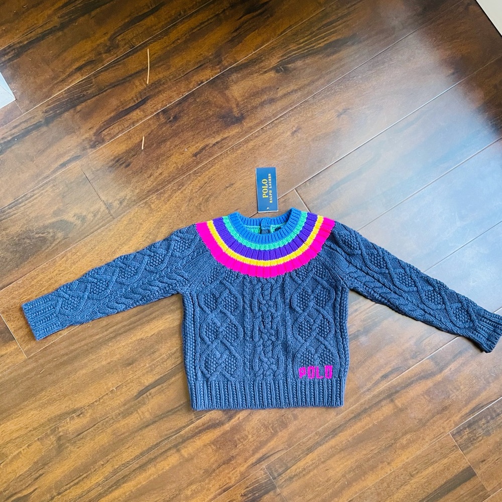 Polo Ralph Lauren rainbow neckline sweater 4T